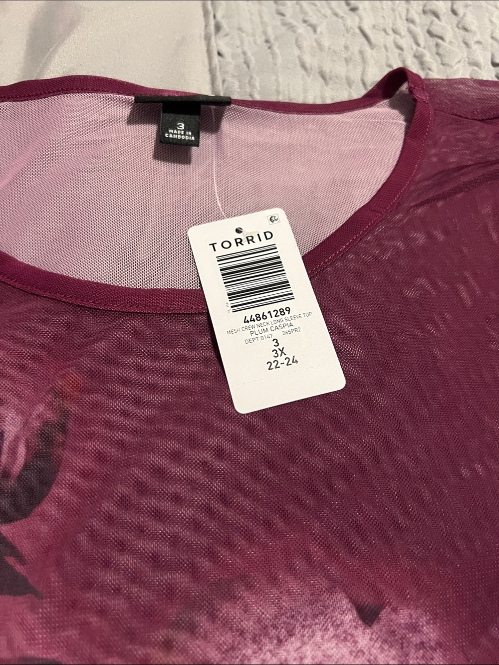 Torrid Women's Magenta Mesh Top - 3X